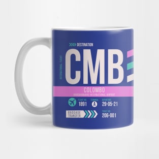 Colombo (CMB) Airport Code Baggage Tag Mug